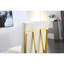 2 chaises de salle à manger modernes en lin -, base dorée, blanc sans assemblage-270953885