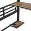 Metal Loft Bed Frame With Storage Shelf And LED Light, Space-Saving And Durable Iron Mesh Design
