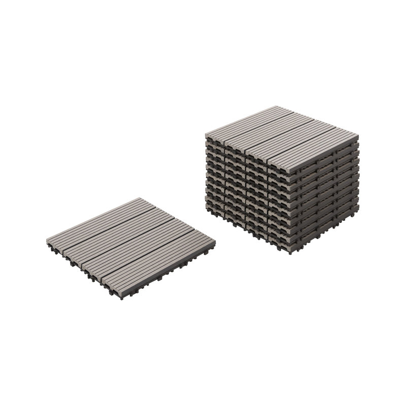 Outdoor Flooring ATELETA Wood-Plastic Composite (WPC), Grey