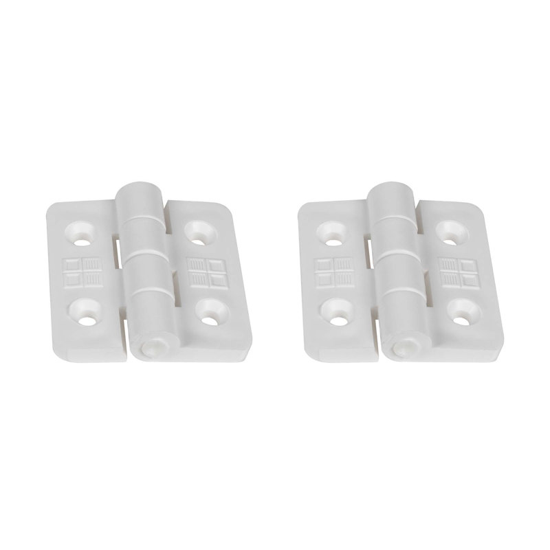 Plastique Outwater: charnière en polypropylène 2 po x 2 po | Blanc | Paquet de 2, Blanc