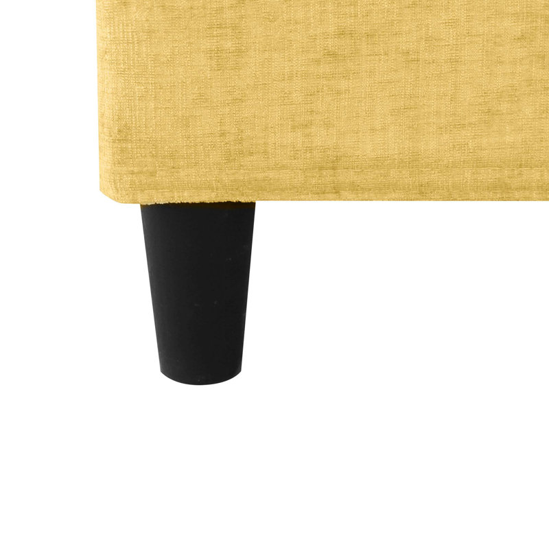 Canapé-lit moderne avec méridienne et coussins, Yellow