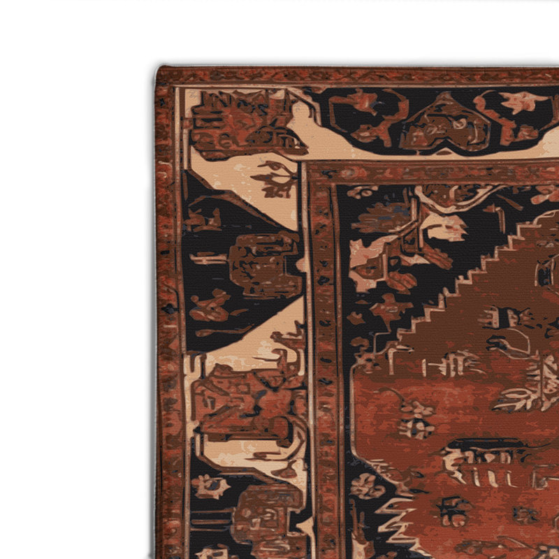 Tapis d'intérieur et d'extérieur brun Persian, Rectangulaire 8 pi x 10 pi