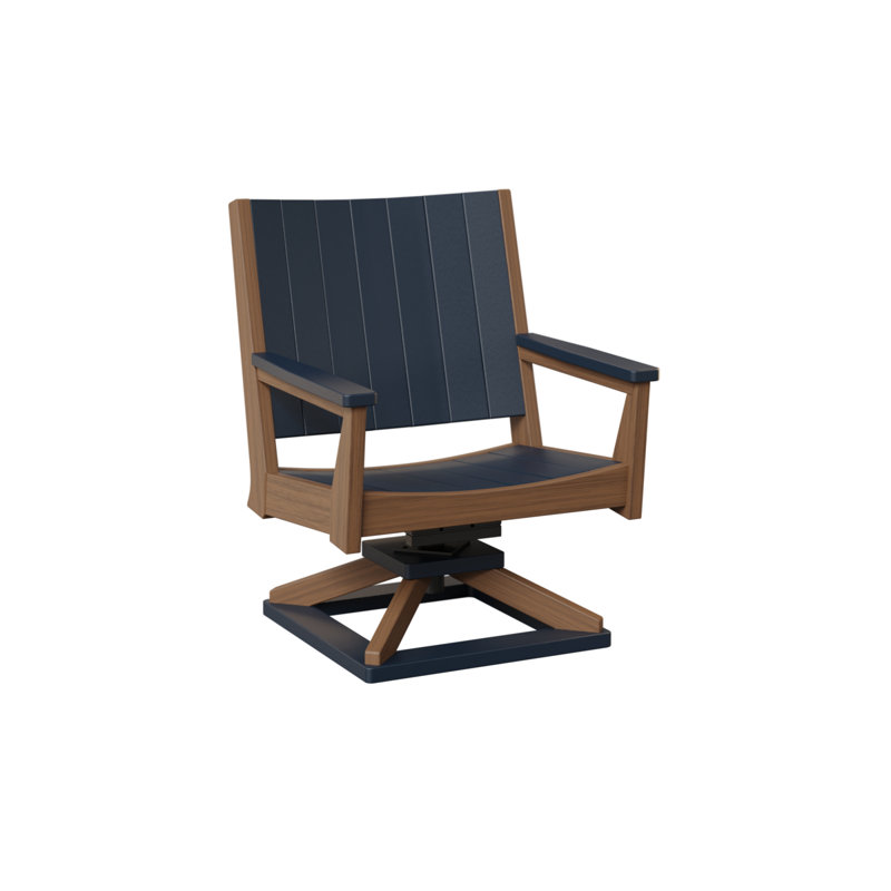 Chaise berçante pivotante berlinois berlinois berlin, Navy Blue Top/Antique Mahogany Base