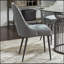 Ensemble de 2 chaises de salle à manger rembourrées en tissu, gris et bronze