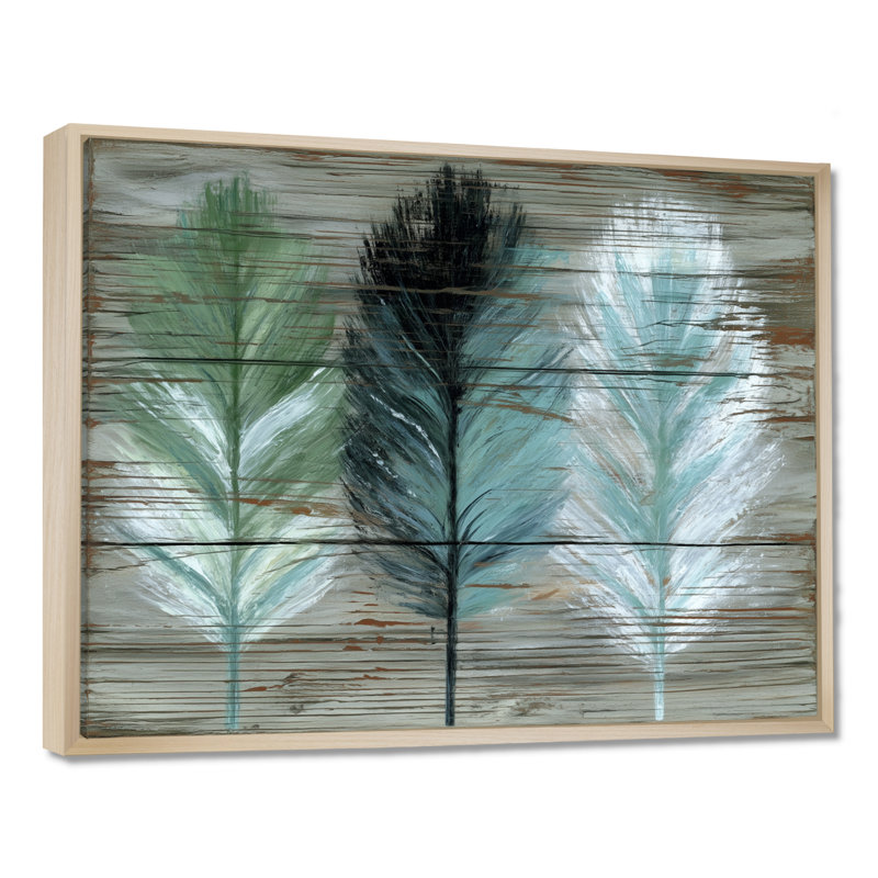 Plume de texture bois Boho - Boho, H 24 po x l 32 po, Cadre flottant, Naturel