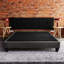 Base de lit tapissier contemporaine pour lit double gris foncé, base élégante et pratique, plateforme moderne pour la chambre à coucher, assemblage simple requis-445447098