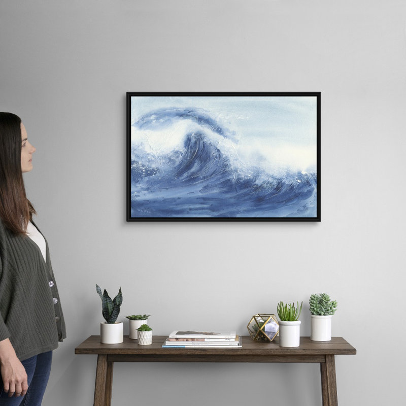 «Waves II» par Chris Paschke, reproduction d'art sur toile, H 22 po x l 32 po x P 1,75po, Cadre flottant noir
