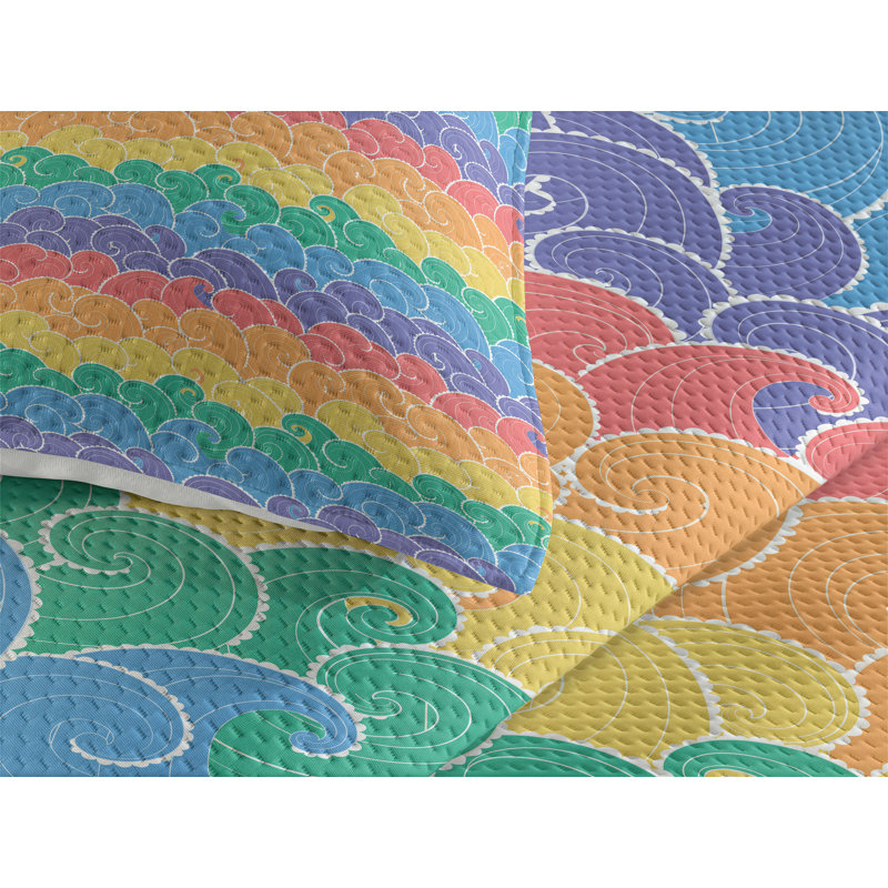 Coastal Polyester Coverlet, King Bedspread + 2 Shams