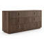 Ensemble de chambre à coucher 4 pièces en tissu taupe moderne et noyer Rousey + Roma