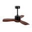 Ventilateur de plafond avec télécommande pour l'intérieur / extérieur, pales en bois massif, 36 pouces, 3 pales, DEL intégrée, noir classique avec noyer foncé