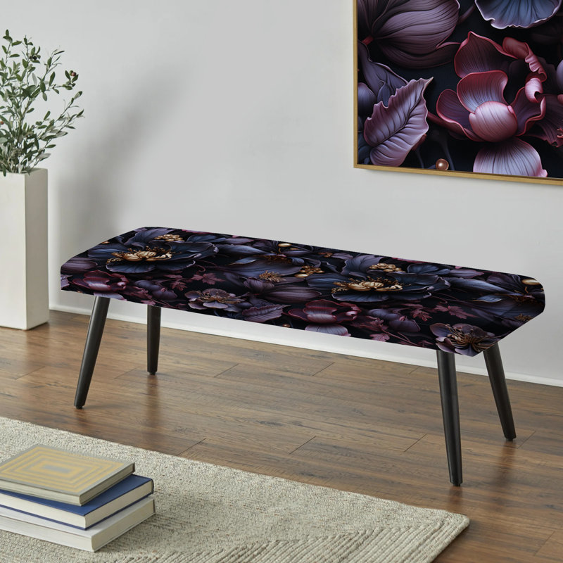 Mystic Orchids Moody Patterns - Banc rembourré floral noir