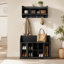 Banc de rangement polyvalent pour chaussures avec crochets et tablettes pour les vestibules-133706730