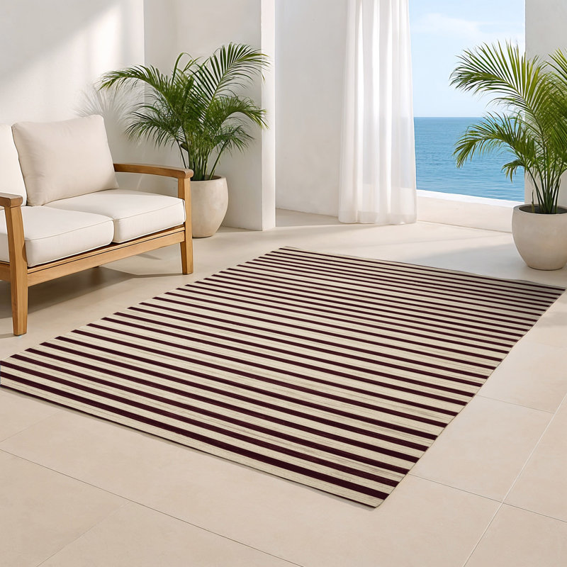 Tapis intérieur / extérieur beige HorizontalStripes, Rectangle 4pi x 6 pi