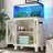 Modern China Cabinets With Storage, Mdf Beige Farmhouse Style For Home