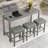 59 Inch Bar Table/ Dining Table/ Sofa Table With Power Outlet/ 3 Upholstered Stools/ 4 Piece Bar Table And Chair Set For Living Room/ Dining Room/ Kitchen-1975591923
