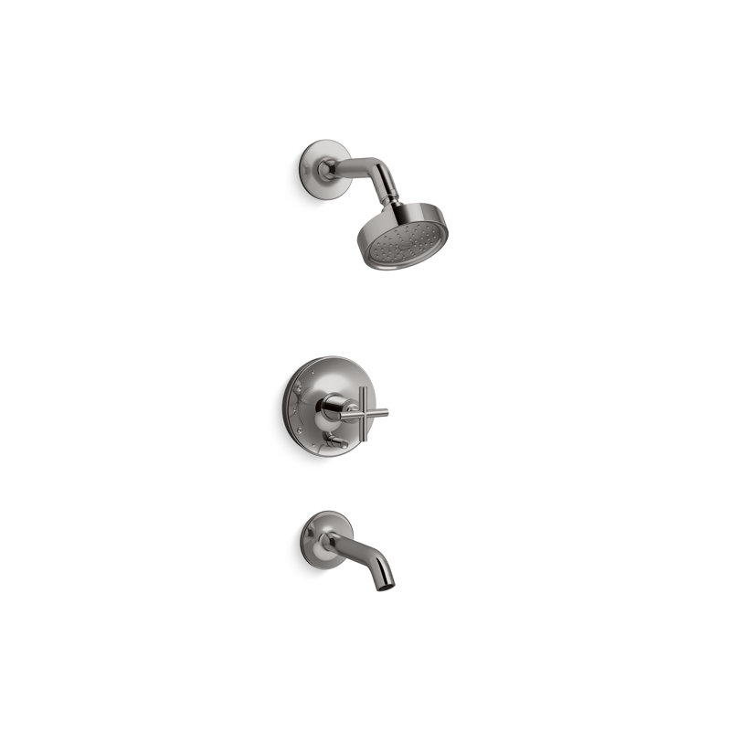 Purist® Tub and Shower Faucet, Titanium, Cross