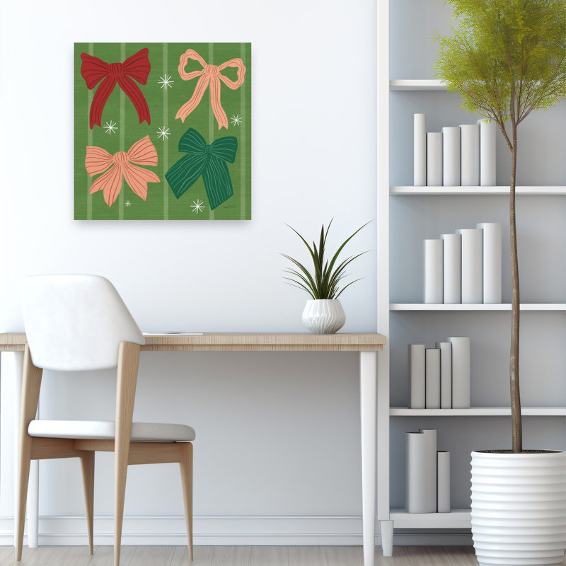 Jolly Bows III by Cheryl Warrick - Wrapped Canvas Print, 60.96cm H x 60.96cm W