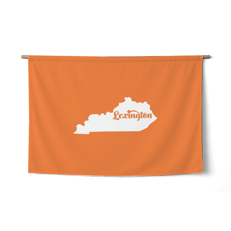 Douce demeure Lexington — Silhouette de l'État du Kentucky — Tapisserie murale tissée de paysage, H 26 po x l 36 po