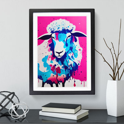 Colourful Sheep No.5 Abstract 1 Piece Single Picture Frame Painting