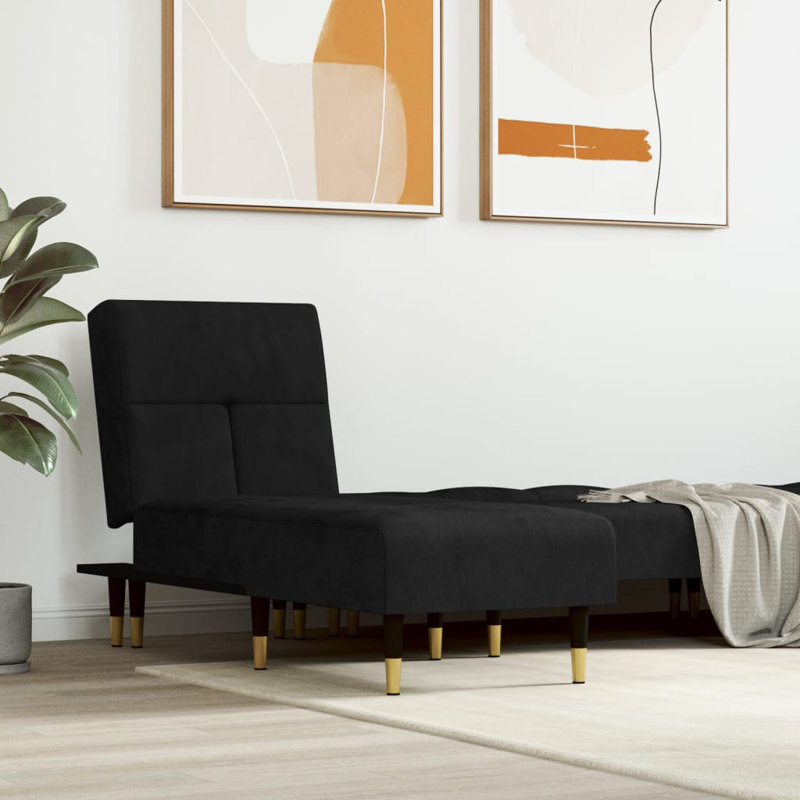 Chaise longue rembourrée Nyair, Noir