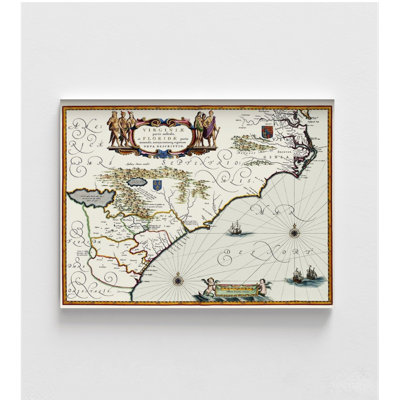 Southeast Coast Map Print, Framed Virginia Map, Vintage Florida Map Print, Retro USA States Print, USA Coast Art Print, Framed Wall Art