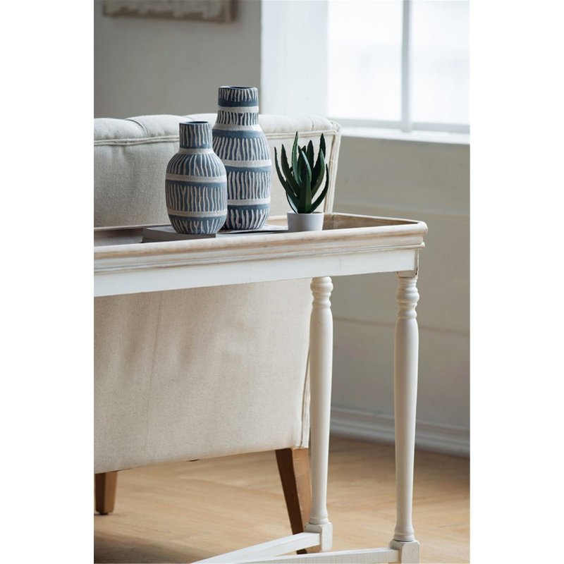 Versatile White and Natural Wood Console Table with Storage