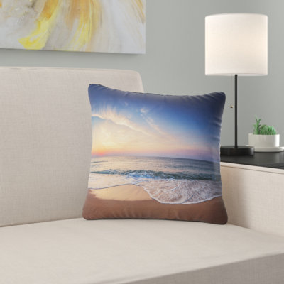 Beautiful Blue Cloudscape Over Sea - Sea & Shore Printed Pillow
