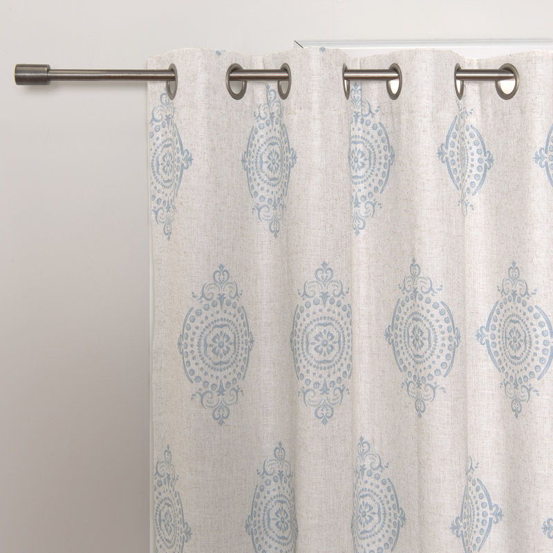 Rideau occultant en polyester Terence (panneau simple), Bleu