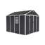 Remise de rangement extérieure de 8 pi x 8 pi Campcraft - Matériau PP en résine robuste, imperméable et résistant aux rayons UV, murs épais de 12 mm, grand espace de rangement pour l'organisation du jardin, des outils et de la cour