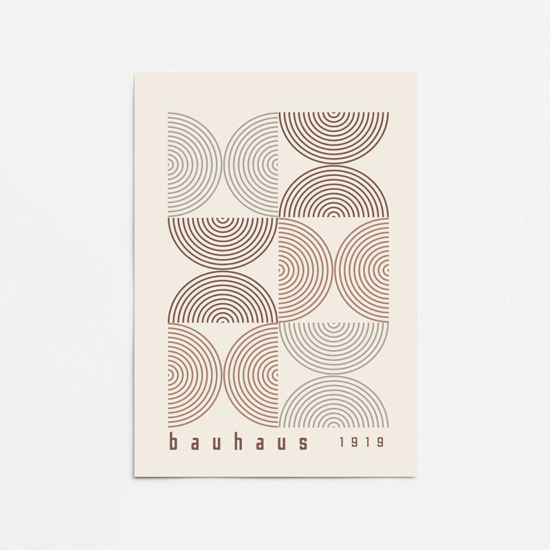 «Brown Bauhaus Composition I», impression roulée, Ne s’applique pas, H 24 po x l 18 po x P 0,1 po, Impression sans cadre