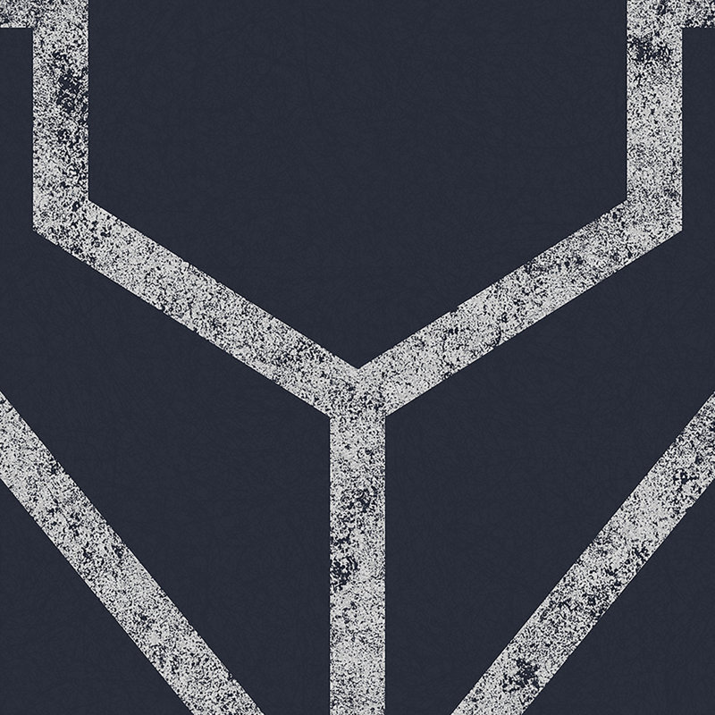 Rinku Geometric Metallic Wallpaper Double Roll, Navy/Silver