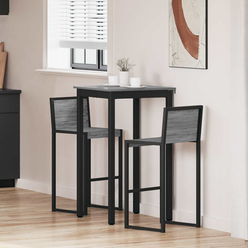 Standing Bar Table Engineered Wood, 105cmH x 60cmL x 60cmW, Grey