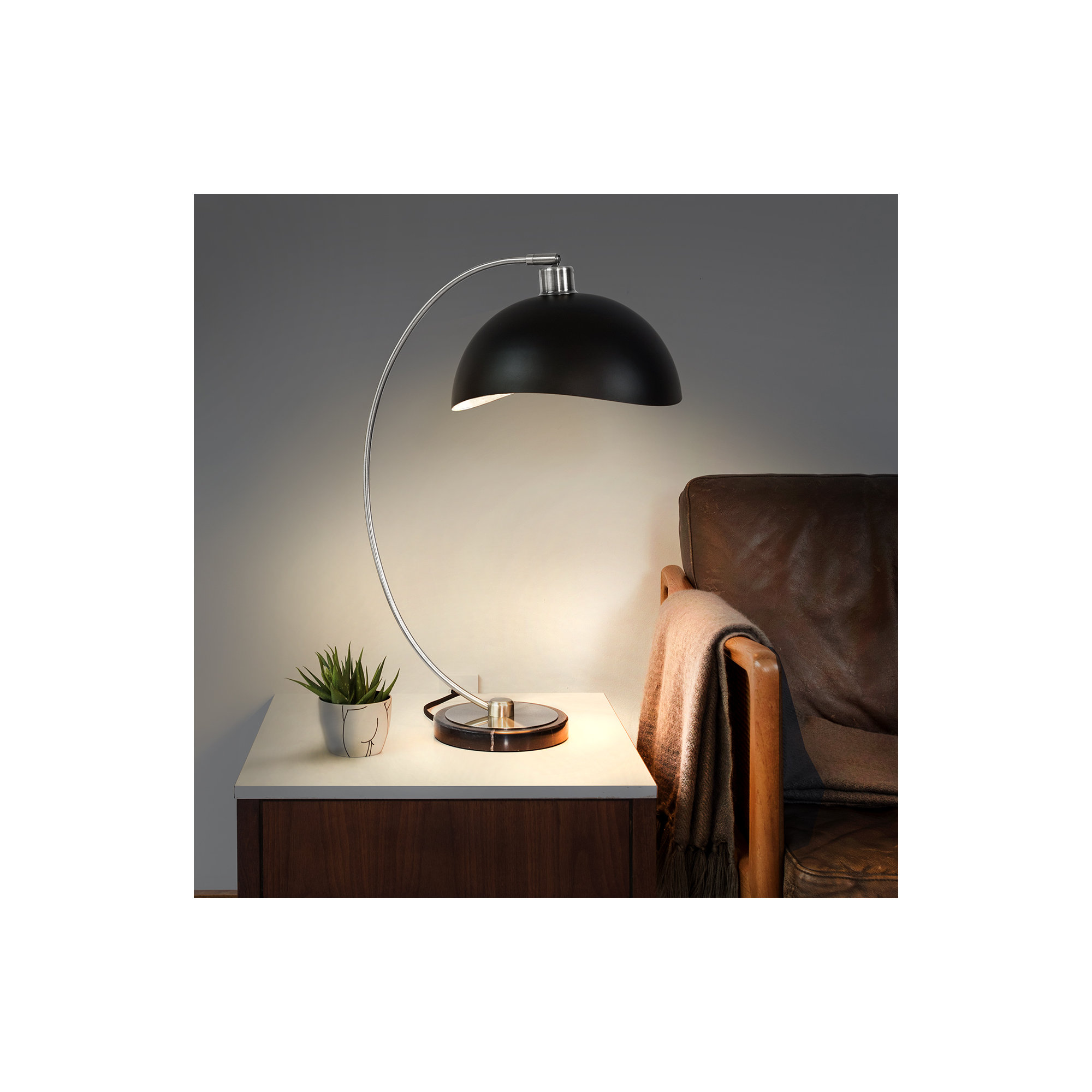 Luna Bella Bella 24" Dimmable Table Lamp, Black, Matte Black