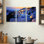Ensemble de 3 panneaux d'art mural - Martin Froyda «Santorini Island, Grèce», art mural sur toile pour le salon, la chambre à coucher ou le bureau 