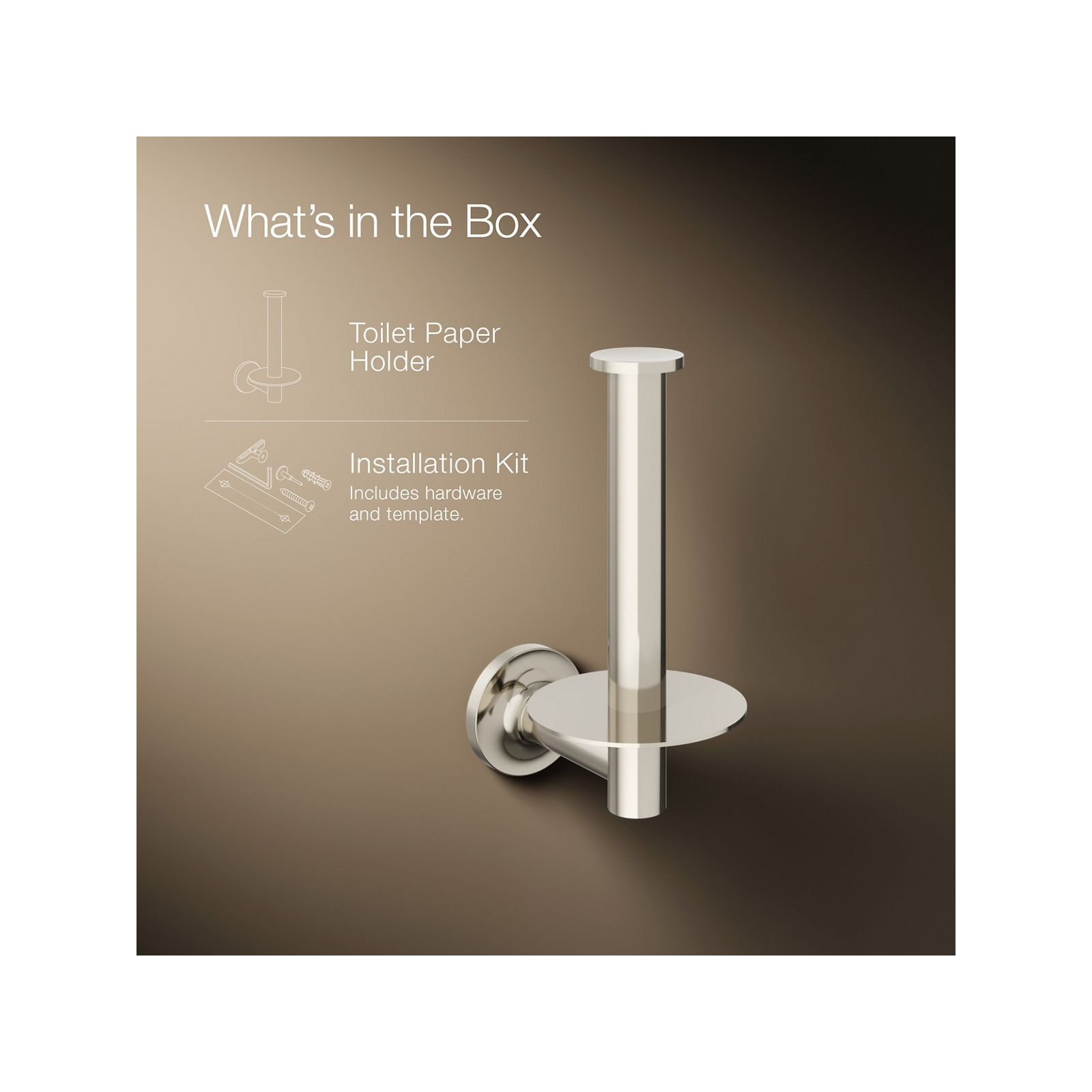 Purist Vertical Toilet Paper Holder, Wall-Mount Bathroom Toilet Paper Holder, Vibrant Polished Nickel