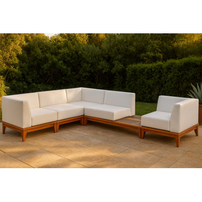 Canapé modulaire d'extérieur faisant face à la droite de 125 po avec coussins Henya