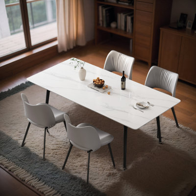 Ensemble de table de salle à manger 70,8 po New White