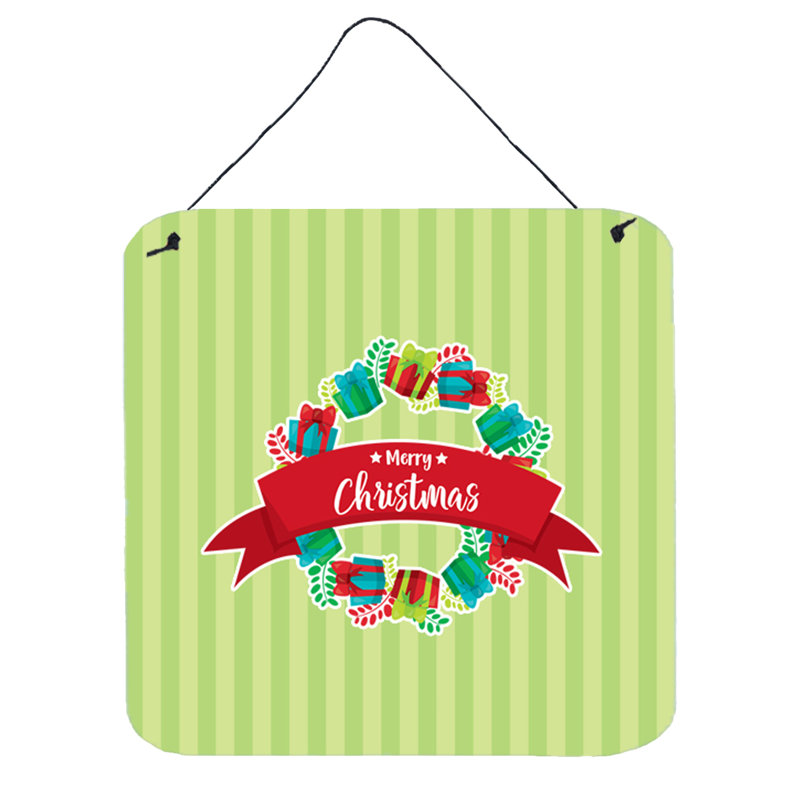 Plaque de Noël en forme de couronne de Noël en aluminium brillant