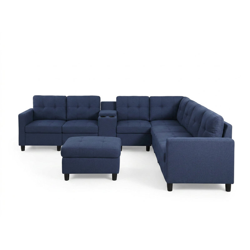 Canapé modulaire rembourré, Blue Polyester Blend