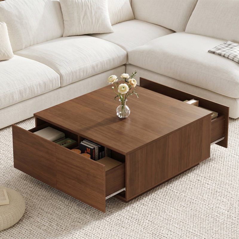 Table basse 33 po Mid-Century, Noyer