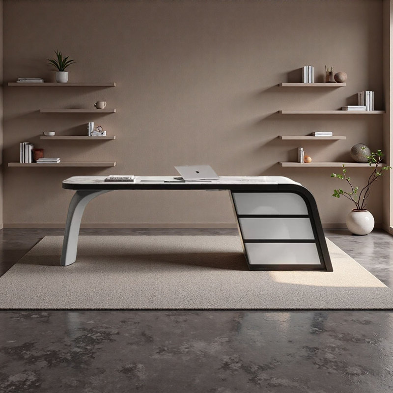 Bureau moderne en ardoise de luxe moderne, H 29,5 po x l 55,1 po x P 27,6 po