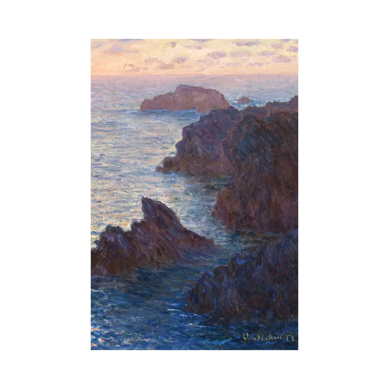 Roches à Bell-Île, Port-Domois, 1886 - Giclée sur toile tendue avec châssis, H 18 po x l 12 po