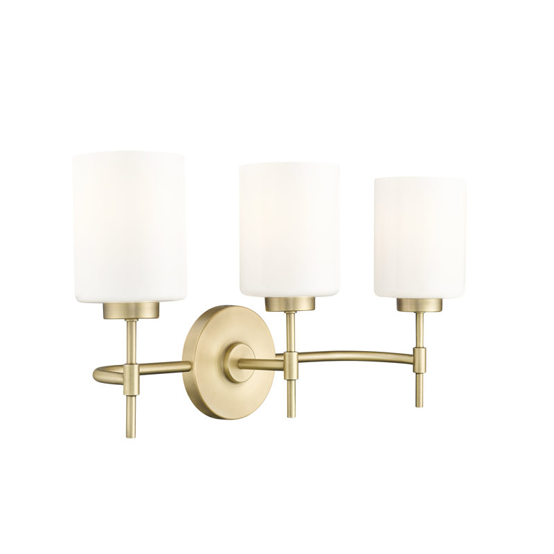 Meuble-lavabo 3 lumières Holleran, Laiton rétro
