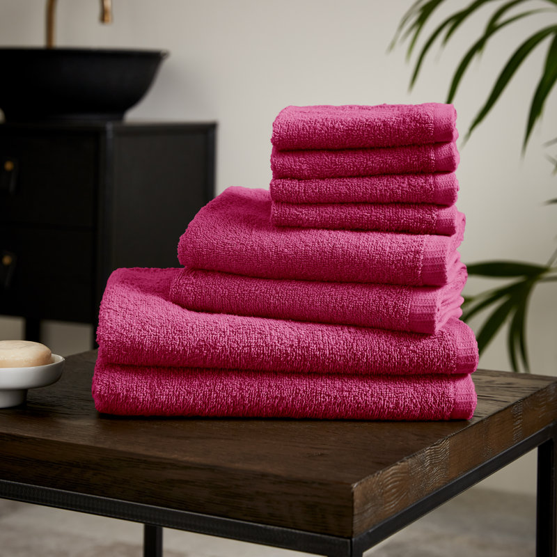 Quick Dry Cotton Towel, Hot Pink