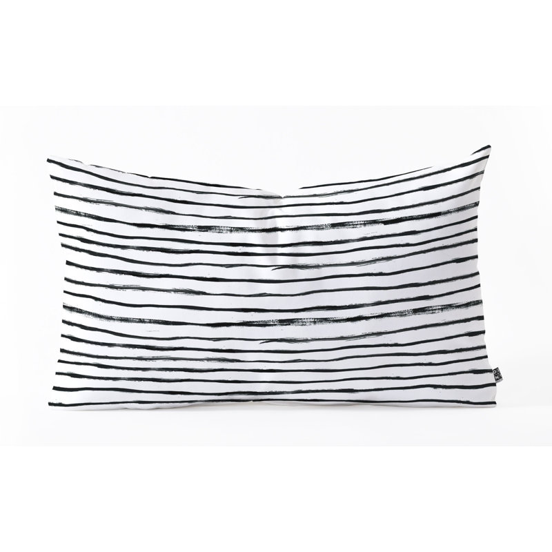 Coussin décoratif intérieur/extérieur rayures et rayures peintes