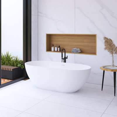 68.9'' x 29.5'' Freestanding Soaking Solid Surface Bathtub