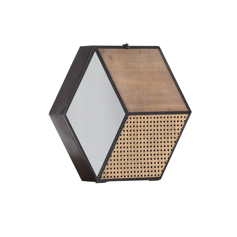 Nuangola Metal Flat Wall Mirror with Shelves