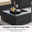  7 Pieces Outdoor Patio Furniture Set with 44" Fire Pit Table Rattan Sectional Sofa Conversation Sets-247380373-247380371