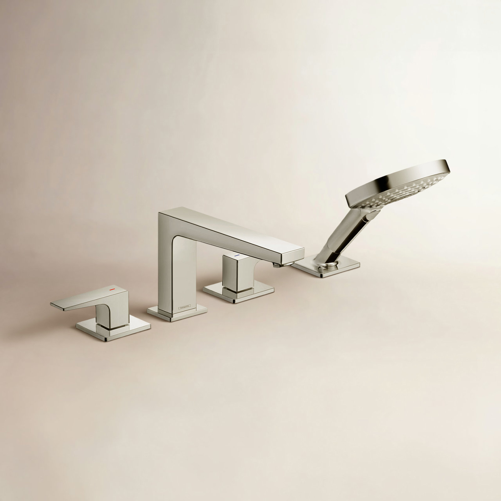 Metropol 4-Hole Roman Tub Faucet Set, Polished Nickel