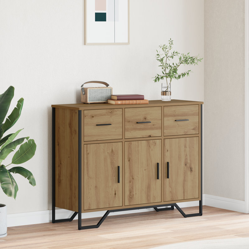 Sideboard 97 X 32.5 X 74.5 Cm Engineered Wood, Artisan Oak